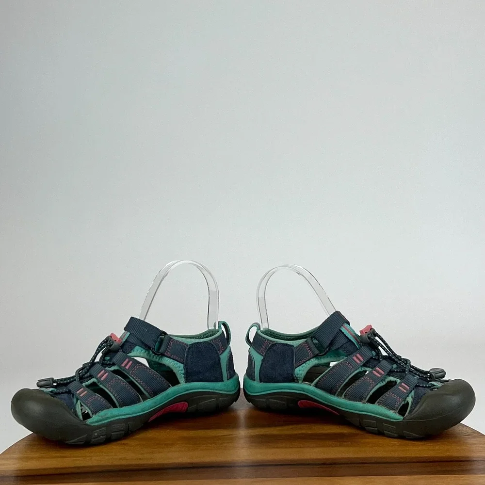 Childrens Big Kids Keen Newport H2 Waterproof Blue Shoes Sandals Size 3 Y GUC